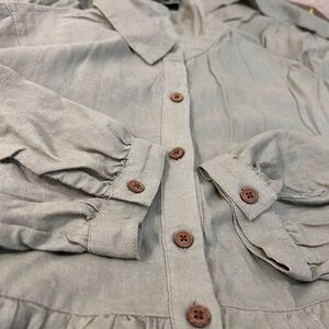 Joie Midi Dress with Brown Buttons-